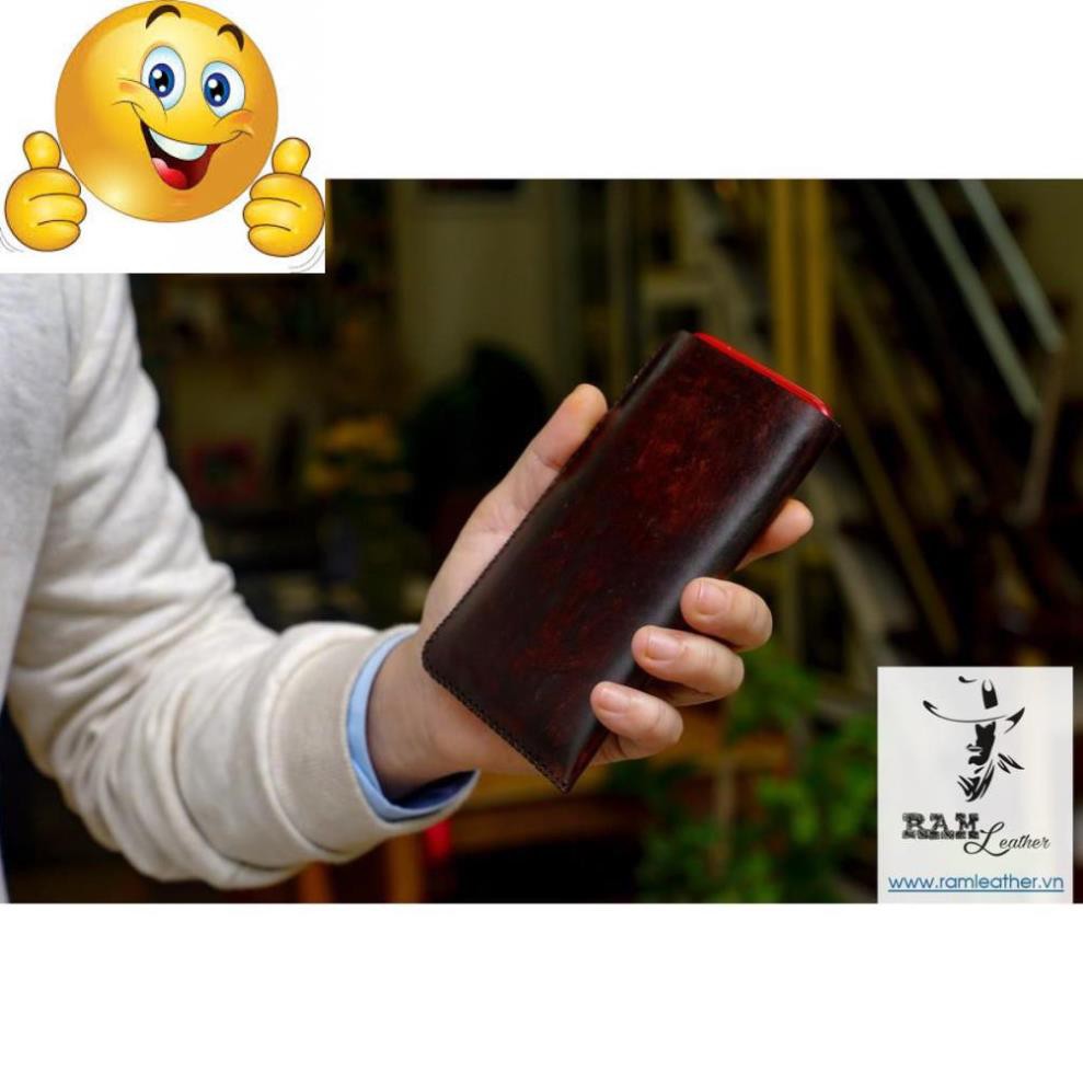 BAO DA BLACKBERRY DA BÒ THẬT MÀU CHOCOLATE KEY1/ KEY2 - HÀNG CHÍNH HÃNG RAM LEATHER .