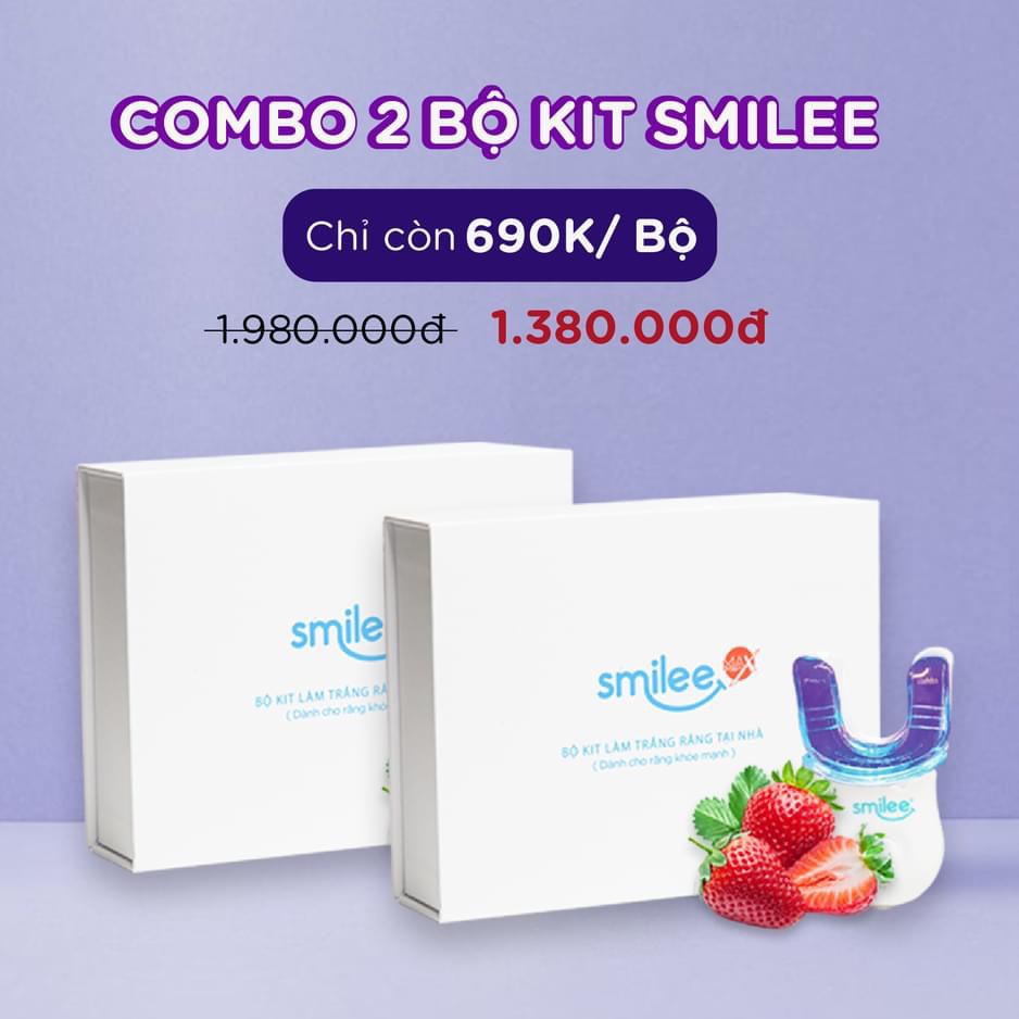 [GIẢM COMBO] Bộ Kít Tẩy Trắng Răng Làm Trắng Răng Khi Mua 2 Đồng Sản Phẩm Smilee Kít Trắng