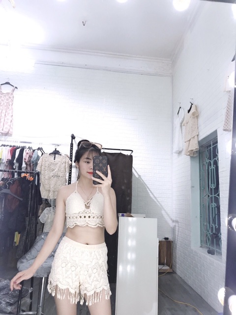 32- Set ren bikini đi biển quần tua rua 3 món (có bán rời)