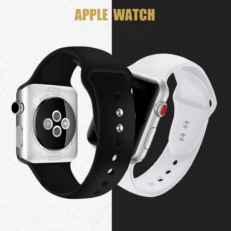 Dây đeo apple watch silicon cao cấp 2 màu đủ size 38 40 42 44