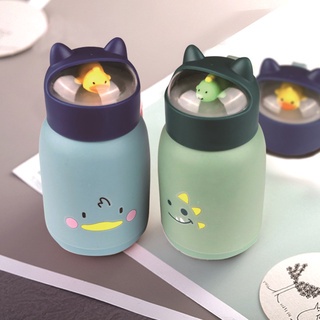 Bình Nước Tai Mèo Kute, Bình Giữ Nhiệt Thuỷ Tinh Bọc Nhựa Hoạt Hình Siêu Xinh- Khắc Logo Theo Yêu Cầu