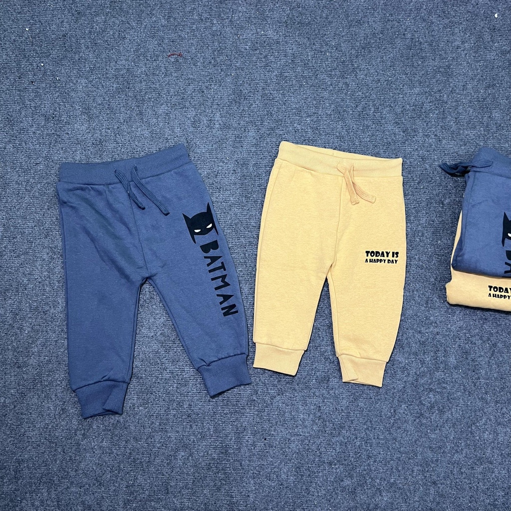 Quần dài jocger nỉ bông 2 màu của FOX và DC cho bé trai từ 3m - 6y