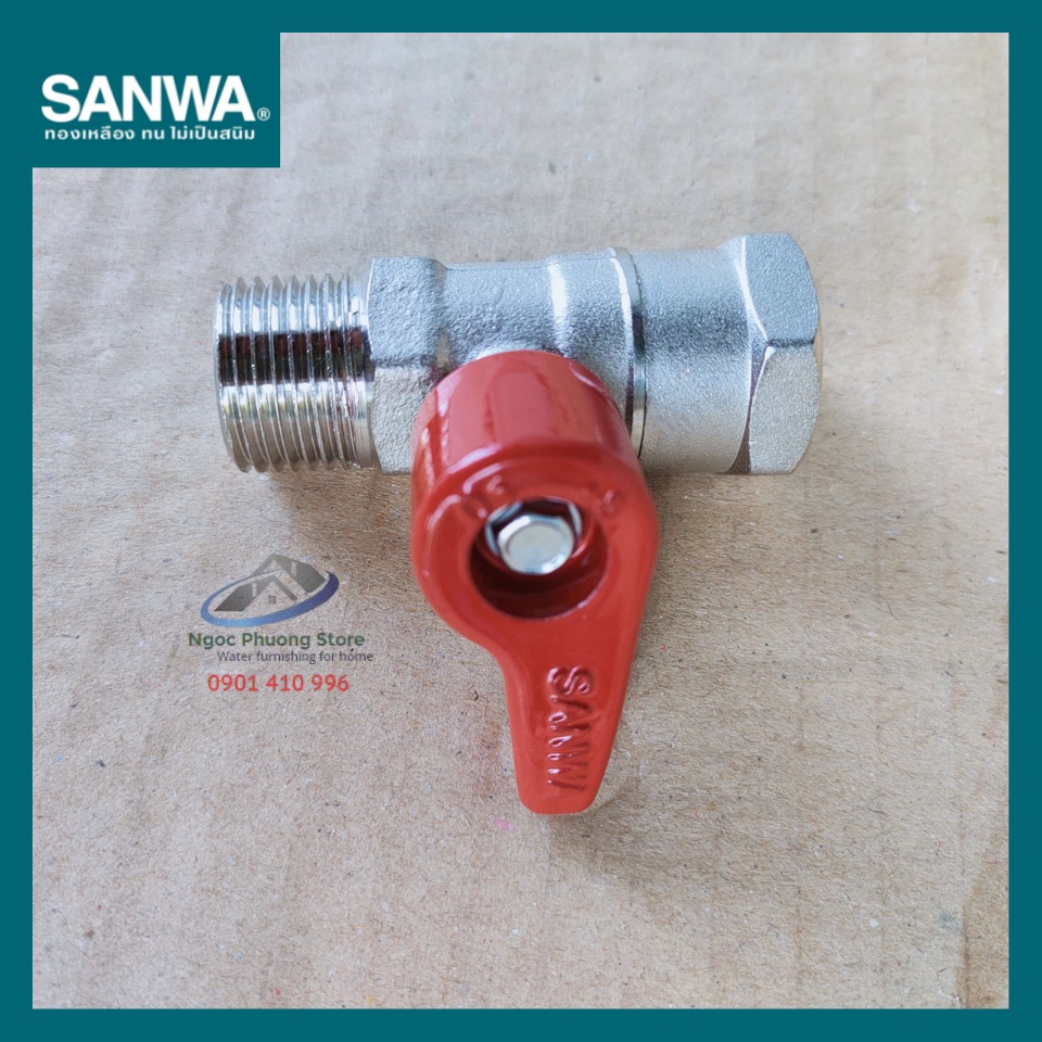 Van khóa, van bi Sanwa Thái Lan 1 ren trong ren ngoài 1/2"  BV15MF