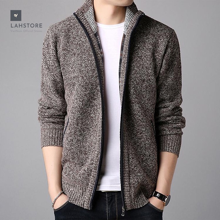 Áo khoác len nam 2 lớp trần bông LAHSTORE. Phong cách Nhật Bản, lịch lãm.