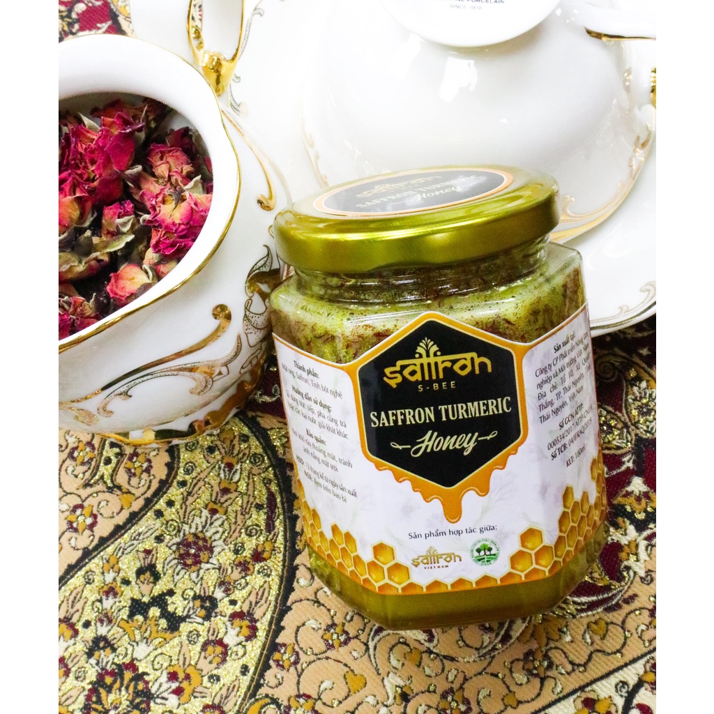 Saffron ngâm mật ong tinh nghệ thương hiệu Saffron Việt Nam hũ thủy tinh 180ml