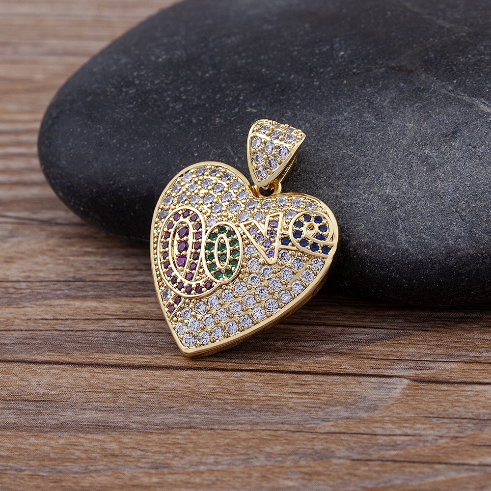 Vòng cổ Mặt Trái Tim Đính Đá Zircon Nhiều Màu Sang Trọng