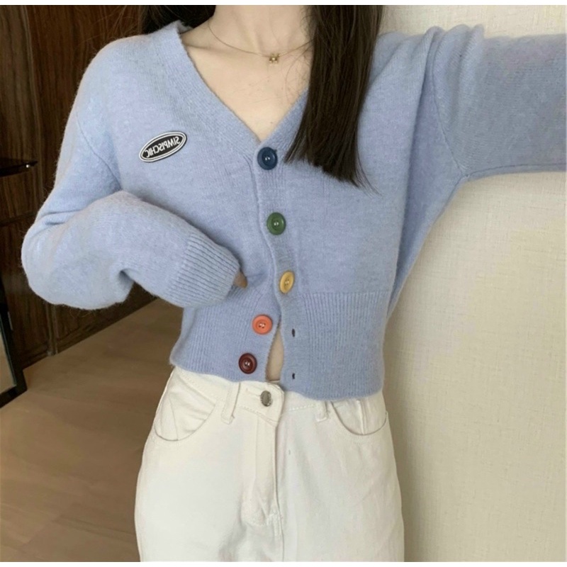 Áo tay dài thêu hình có nút đính chất thun tăm dày dặn, áo kiểu đẹp