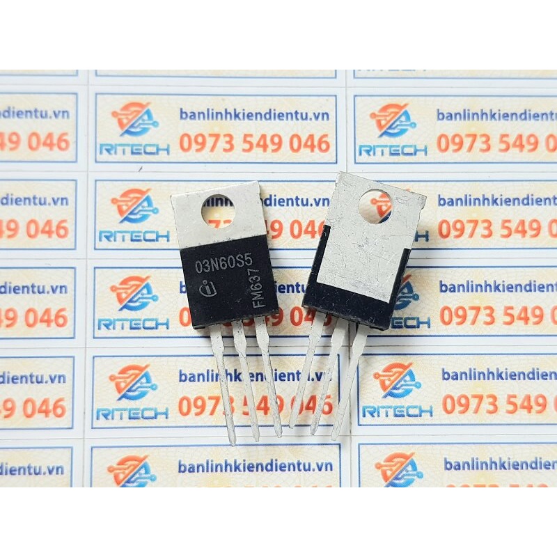 [Combo 2 chiếc] 03N60S5 Mosfet Kênh-N 650V/3.2A TO-220