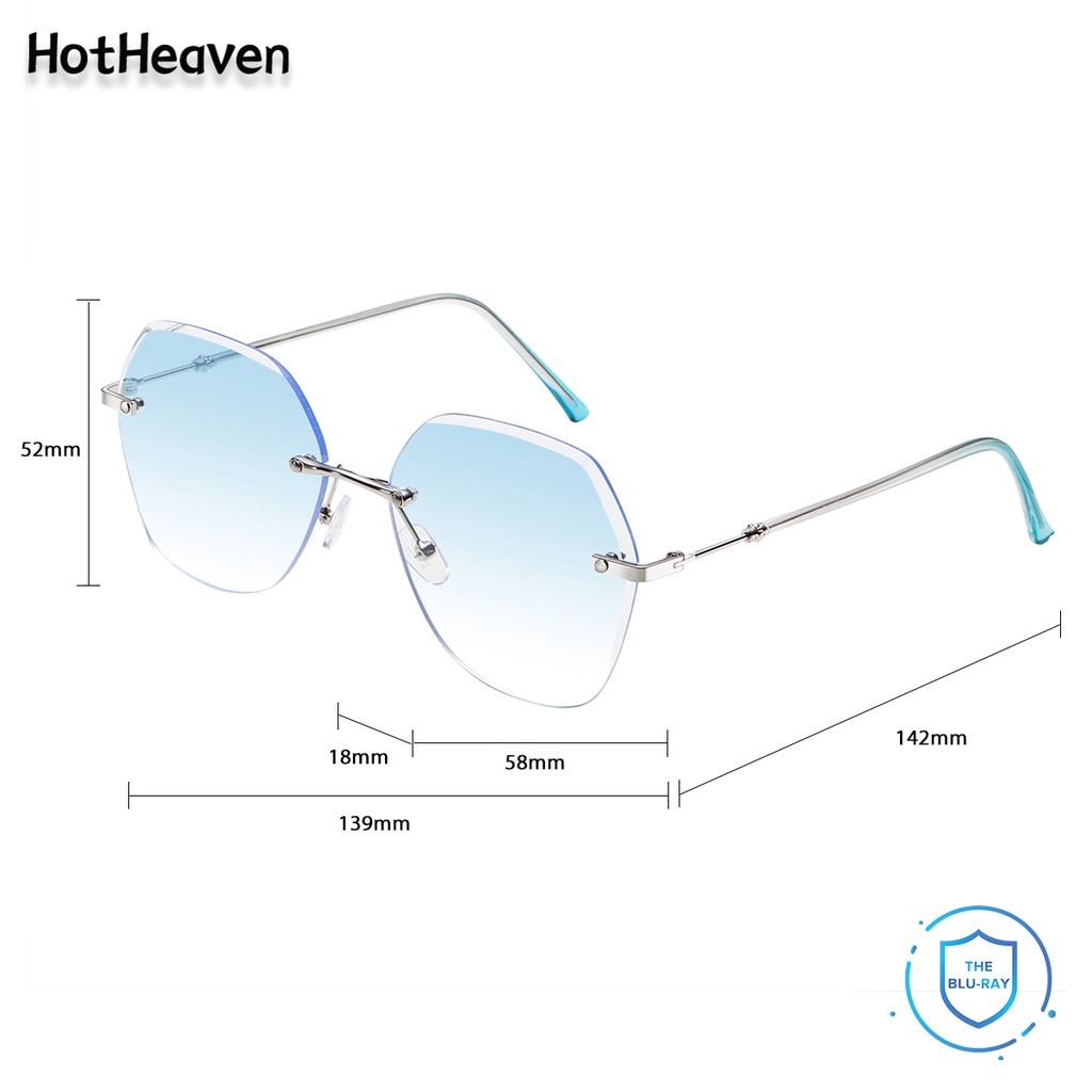 Kính Mát Hình Lục Giác Không Vành Chống Bức Xạ Ánh Sáng Xanh 4 Kiểu Dáng Unisex