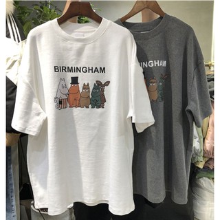 Áo thun tay lỡ Unisex form rộng Logo hoạt hình 1 _Áo thun cặp