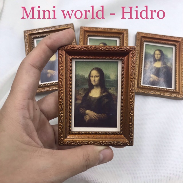 (Nhiều mẫu)Mô hình tranh mini nàng Mona Lisa trang trí nhà búp bê tỉ lệ 1/6