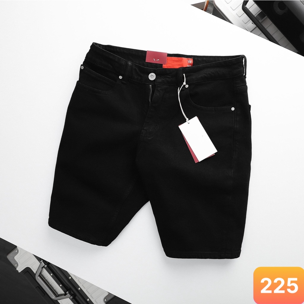 Quần short jean nam vá da lavado màu đen rách chất jeans bò cao cấp co dãn nhẹLavado37 mẫu mới