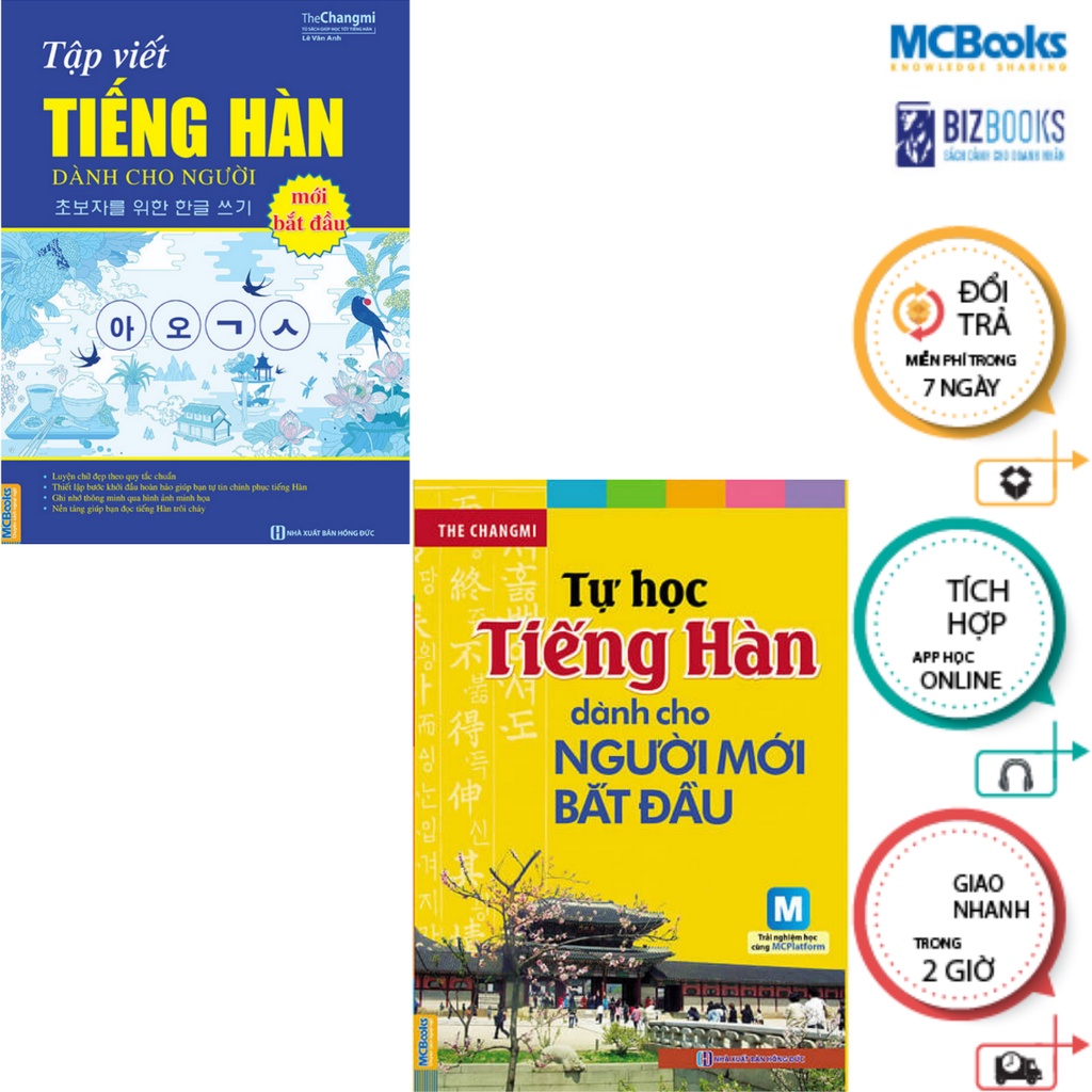 Sách - Combo Tự Học Tiếng Hàn Dành Cho Người Mới Bắt Đầu + Tập Viết Tiếng Hàn Dành Cho Người Mới Bắt Đầu