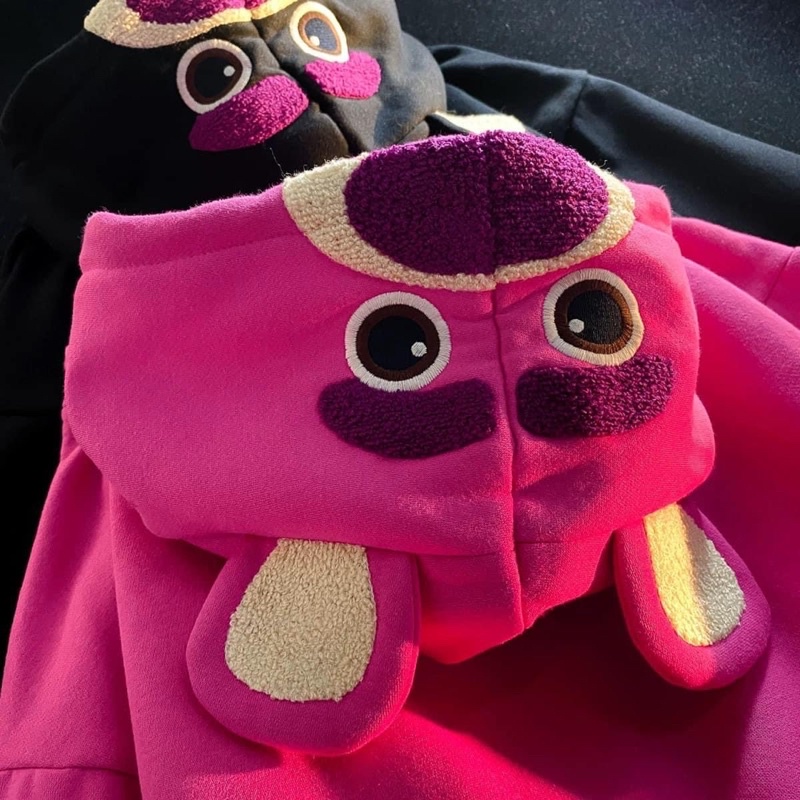 Áo hoodie nỉ bông gấu béo hồng gấu đen dâu tây cặp đôi Losto Bear Couple QCCC