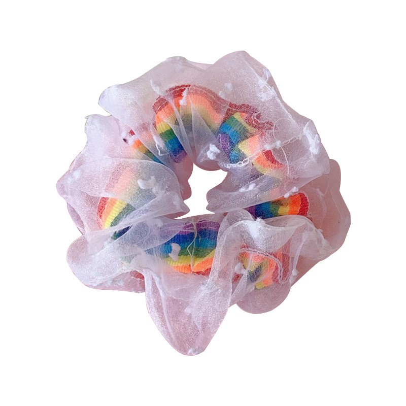 <24h Lô hàng> W&G Rainbow Hairband Dây Buộc Tóc Vải Satin Màu Trơn Đơn Giản Cho Nữ