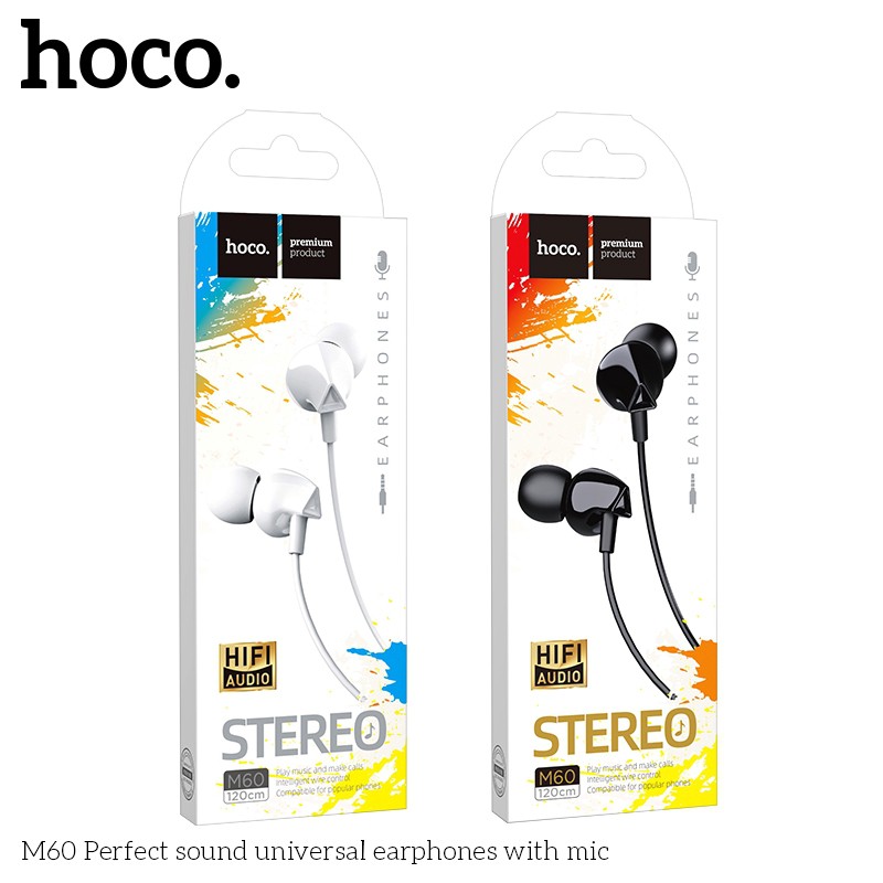 Tai nghe HOCO M60 có mic dây cáp dài 1.2m bằng TPE độ đàn hồi cao