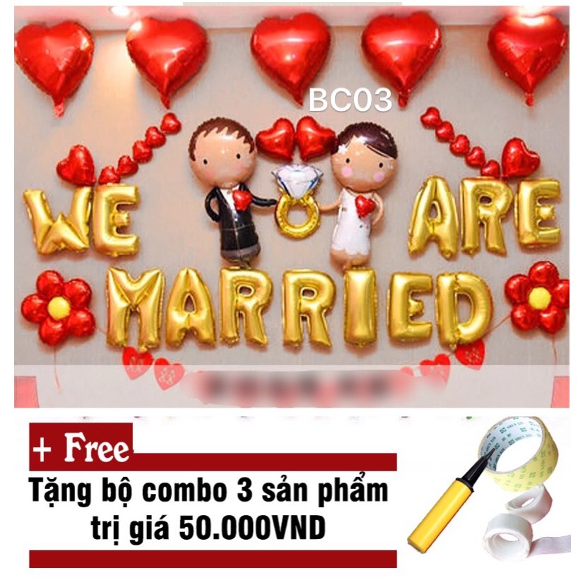 Set bóng cưới trang trí phòng tân hôn BC03