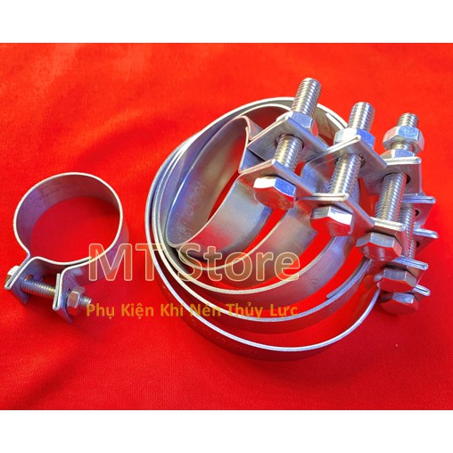 Set 5 cái - Cổ Dê Bảng Xiết Ống - Đai Xiết Bù Lon INOX 201 25mm ~115mm