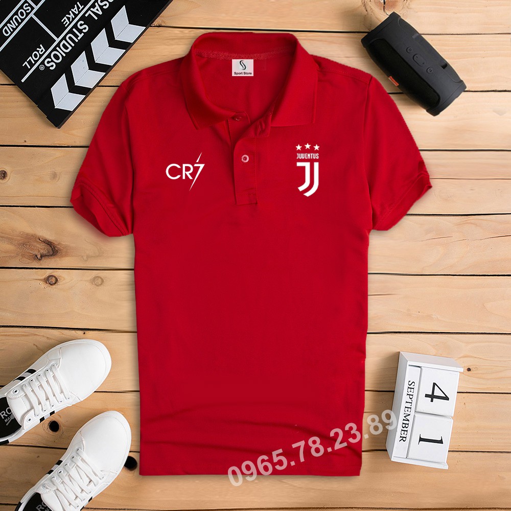 Áo thun polo bóng đá cao cấp Juventus CR7 HOT vải đẹp không bông xù