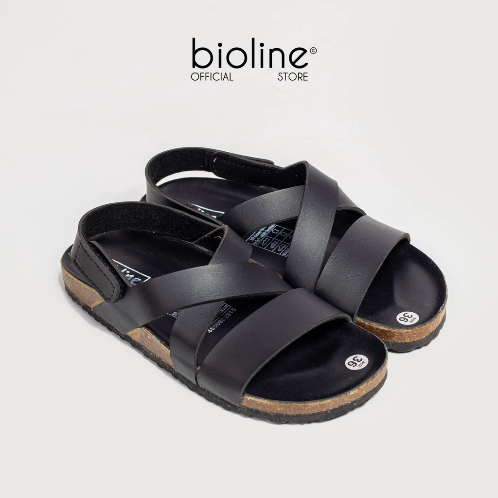 PU21- Dép sandal đế trấu BIRKEN quai đôi da PU, dép quai hậu học sinh đi học chính hãng BIOLINE