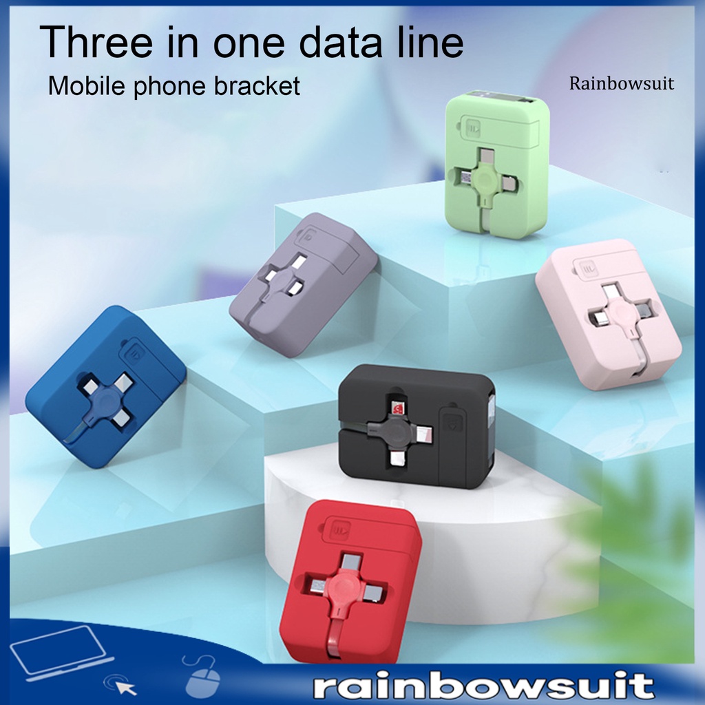 Dây Cáp Sạc Nhanh Micro USB Type C/8pin 3 Trong 1 Cho Điện Thoại Thông Minh