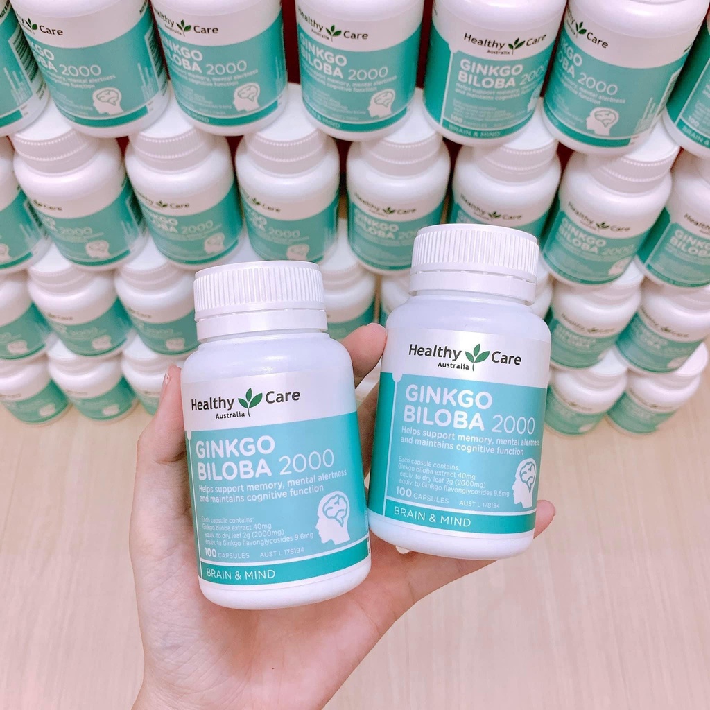 Viên uống bổ não Úc Healthy Care Ginkgo Biloba 2000mg 100 viên