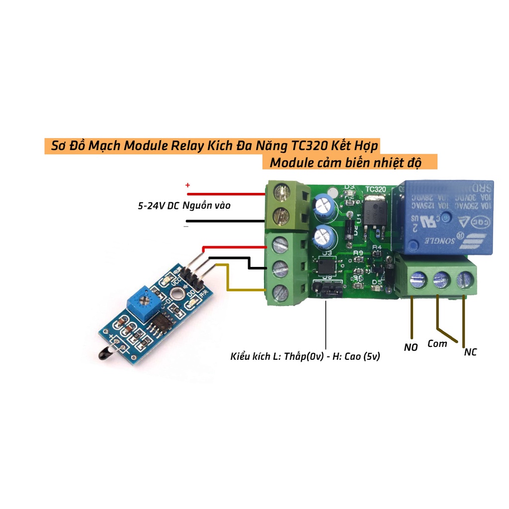 Module Relay Da Năng TC320 5V Đến 24VDC Kích High Low