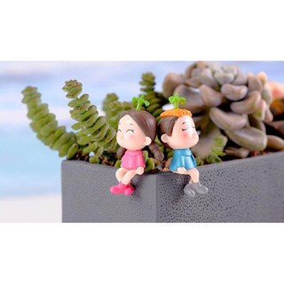 |FREESHIP| CẶP ĐÔI MẦM CÂY - Phụ kiện trang trí cây xanh để bàn làm việc, mô hình trang trí cho bể cá, tiểu cảnh