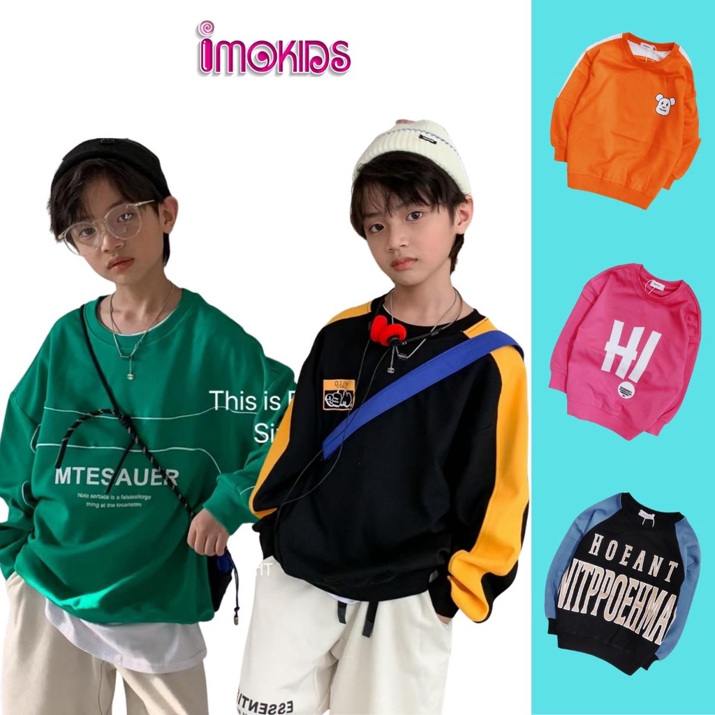 Áo sweater Banbino dài tay cho bé size đại 25-50kg áo khoác bé trai, bé gái chất cotton cao cấp 5 tuổi đến 18 tuổi