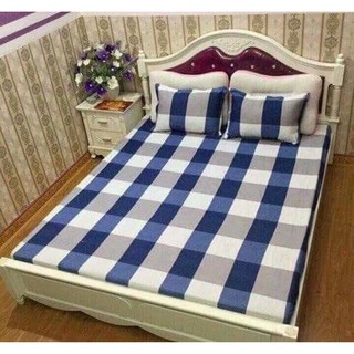 Bộ drap giường + 2 vỏ nằm kt 2m2*2m cotton poly