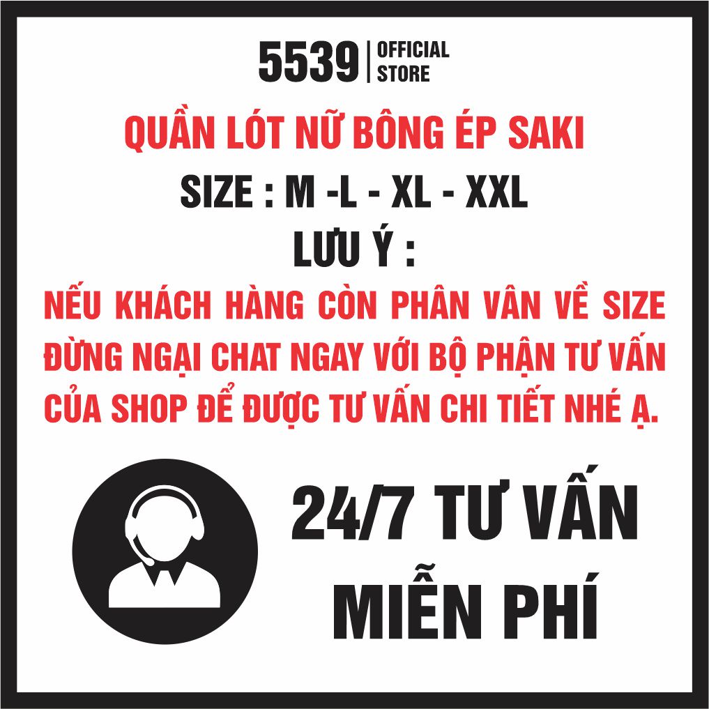 Quần lót nữ thun lạnh bông ép Saki có bigsize chất liệu vải gấm bền đẹp mặc thoải mái block 5 cái - Shop 5539