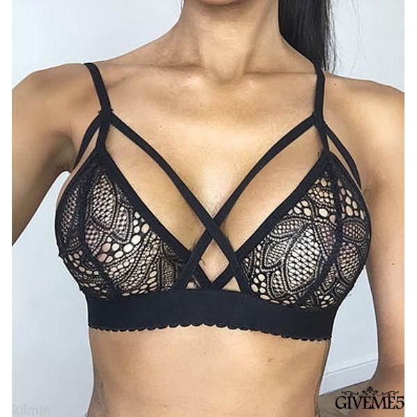 Áo lót nữ ngực đan dây chéo chất liệu ren hoa quyến rũ