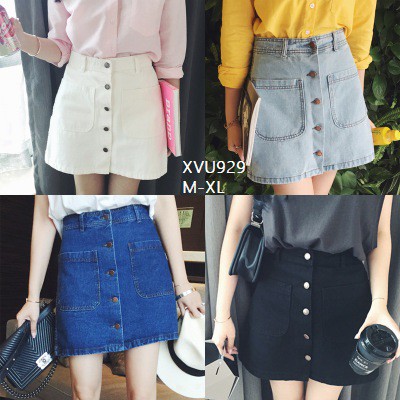 XVU929 chân váy denim khuy cúc | BigBuy360 - bigbuy360.vn