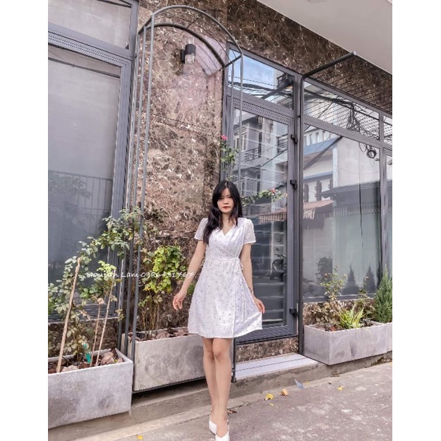 [Hình thật] Đầm hoa đắp chéo cột eo Vintage siêu xinh | BigBuy360 - bigbuy360.vn