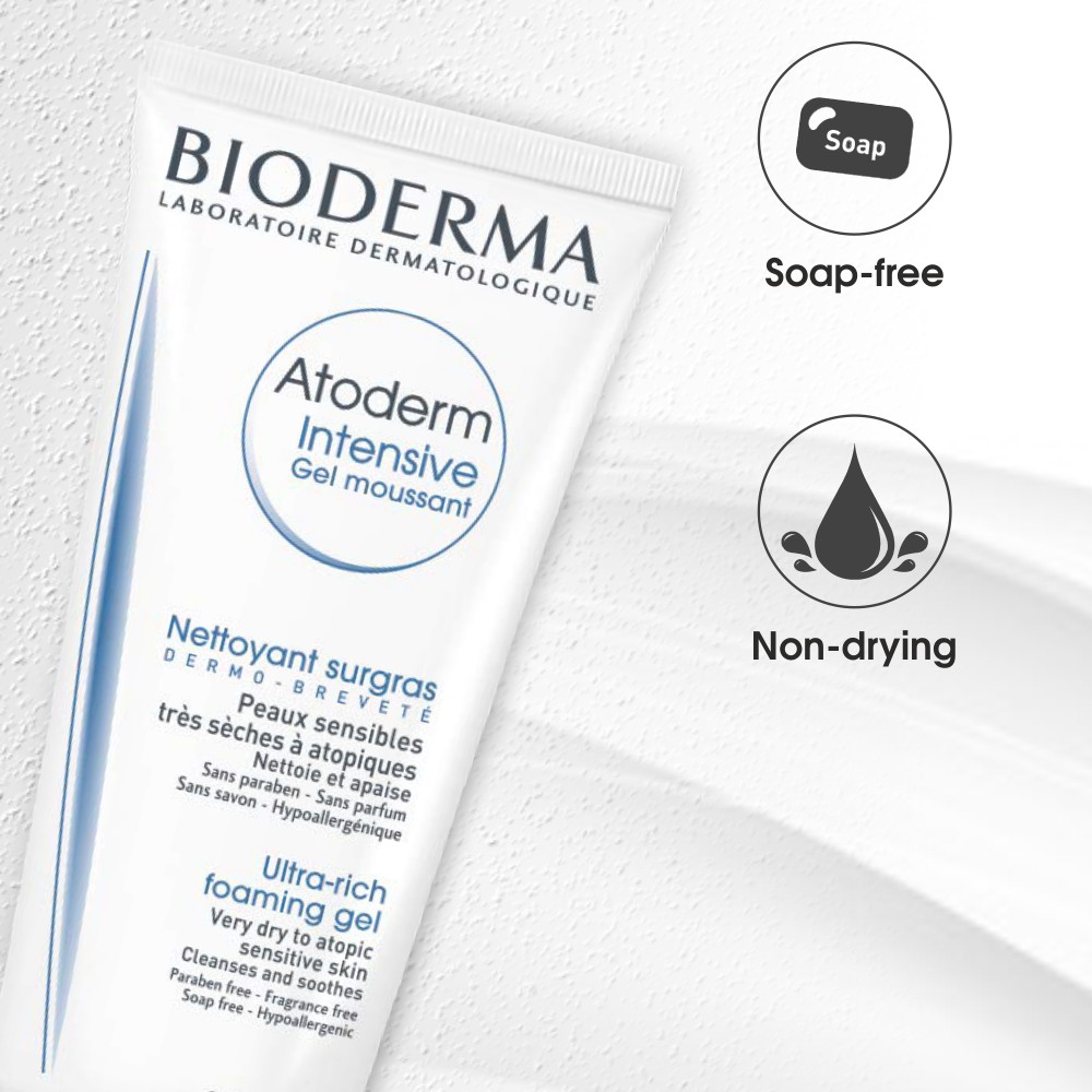 Sữa rửa mặt Bioderma Atoderm Intensive Gel Moussant 200ml- Gel làm sạch dịu nhẹ cho da rất khô và da cơ địa