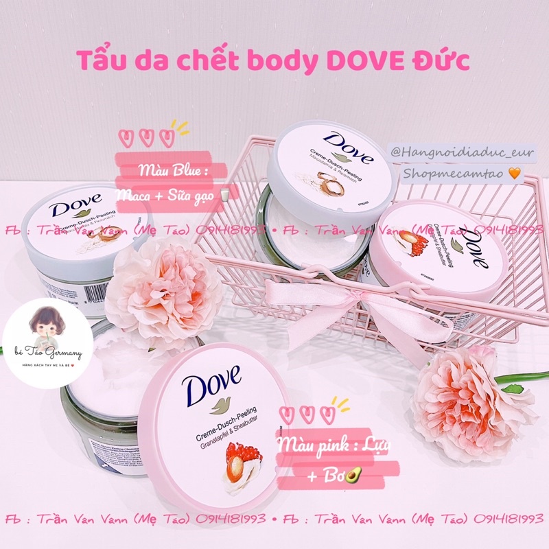 (Hàng Air đủ Bill) Tẩy da chết body DOVE Đức - 225ml