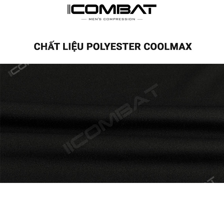 iiCOMBAT Áo Thể Thao Nam Tập Gym Cao Cấp Vải Coolmax Full đen - Áo Fitness Coat nam thoáng mát nhanh khô