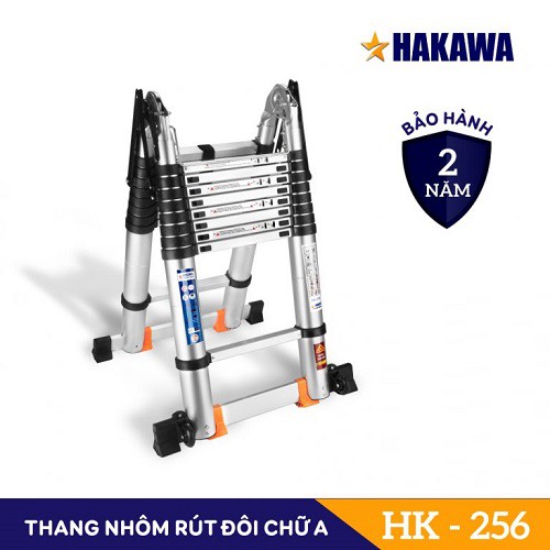 Thang nhôm rút chữ a Hakawa HK-256 (2,8m) chính hãng bảo hành 2 năm