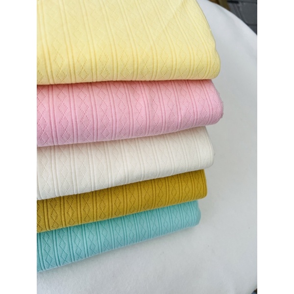 Vải thun cotton trần 2 lớp màu pastel