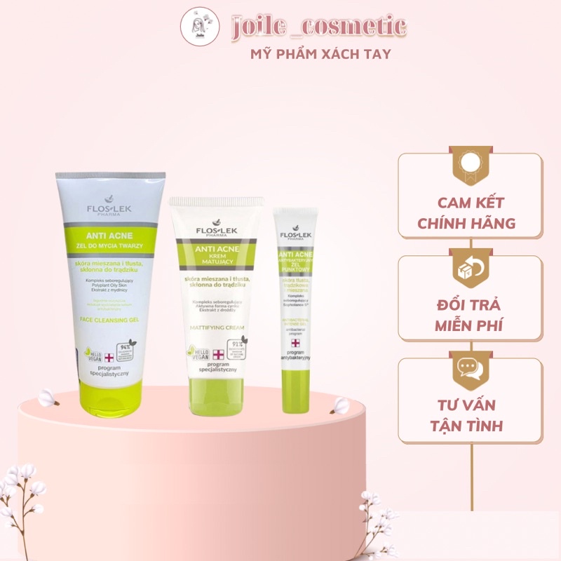 Bộ sản phẩm Floslek Anti Acne cho da mụn