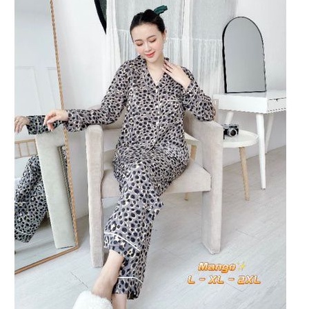 Bộ Pijama Dài Tay Cho Nữ - Đồ Ngủ Lụa Mango Cao Cấp Hàng Có Đủ SizeGiảm 10K Đơn 200K