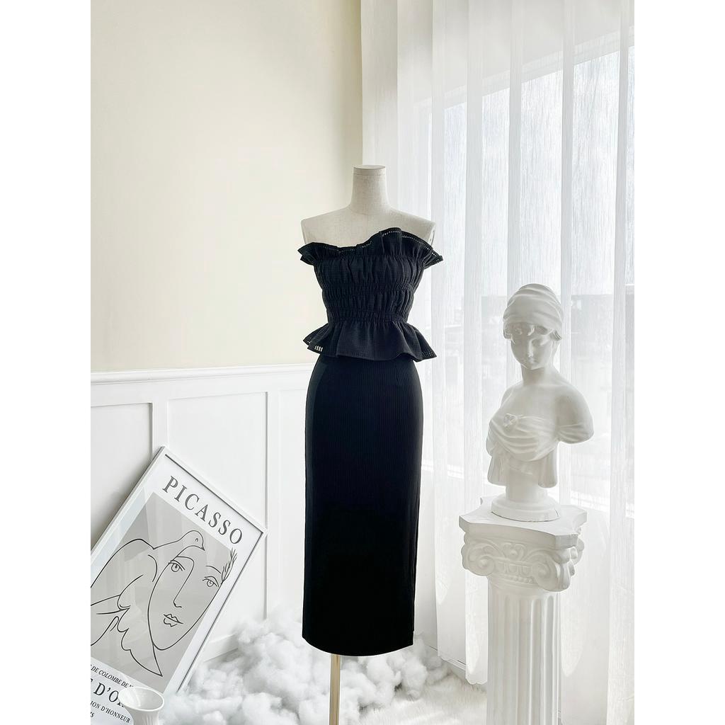 BBSTORE'S Set Dự Tiệc Chân Váy Body Kèm Áo Kiểu Nhún Thun -K1949