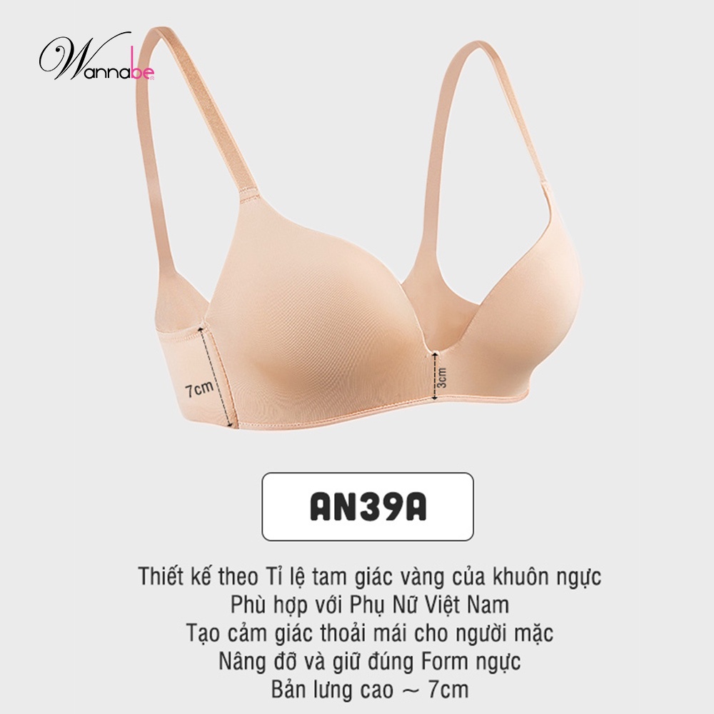 Áo ngực không gọng cao cấp Wannabe AN39A mút mỏng thoáng khí thoải mái