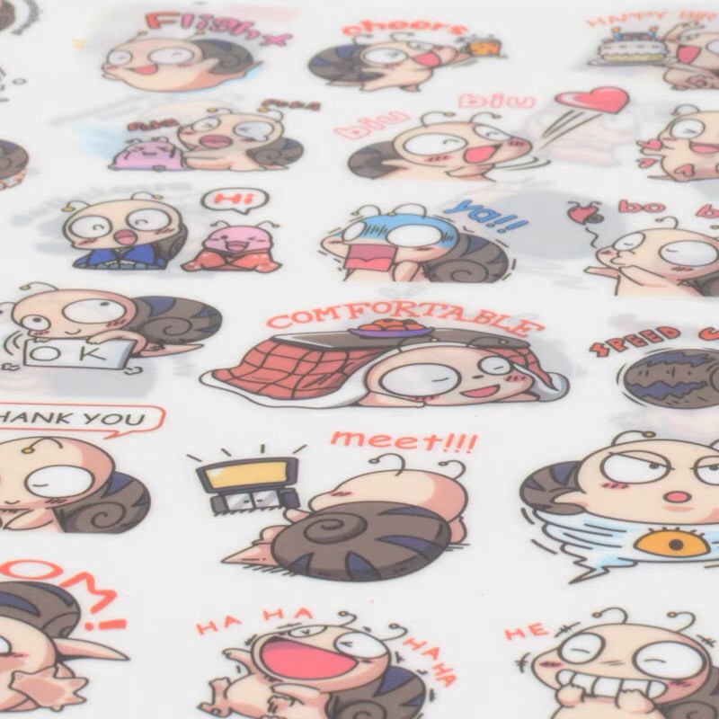 Set 6 tấm Sticker bé ốc dễ thương