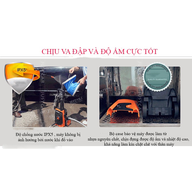 Máy phun xịt rửa cao áp Yili electric 1200W cao cấp, có thể hút nước trực tiếp từ xô, chậu..