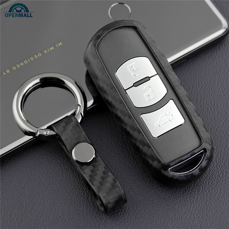 Vỏ bọc chìa khóa xe hơi bằng sợi cacbon cho xe Mazda 3 6 CX3 CX5 CX9 MX5