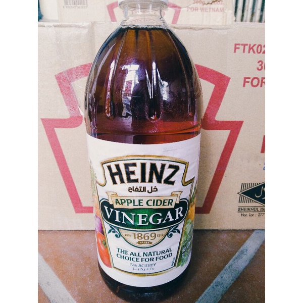 [Free ship] Giấm Táo HEINZ 473ml chai thuỷ tinh