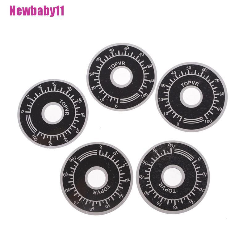 Set 5 Bộ Núm Vặn Chiết Áp Màu Đen Kèm 5 Nắp Đếm 0-100