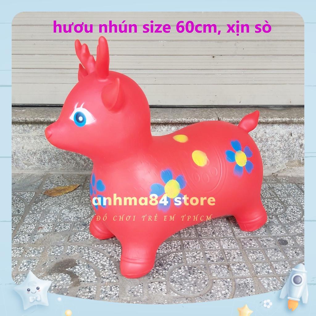 [HCM] Thú nhún bơm hơi HƯƠU cao cấp cho bé Size To 60cm - Thú Nhún Hình Hươu cho bé yêu loại dày - anhma84 store