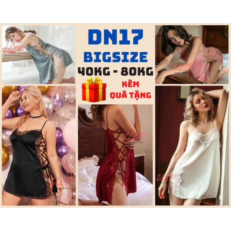 [BIGSIZE_90KG]_DN17_Váy ngủ sexy đan dây hông